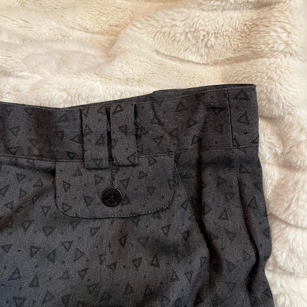 Vintage Louis Feraud Womens 12 Triangle Print Pencil Workwear City Office Skirt